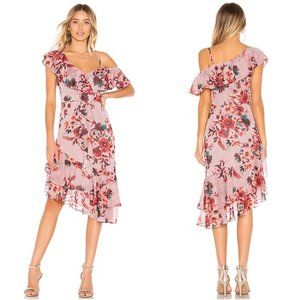 NWT Lovers + Friends Stacy Floral Ruffle Midi Dress - Size XXS/US 0